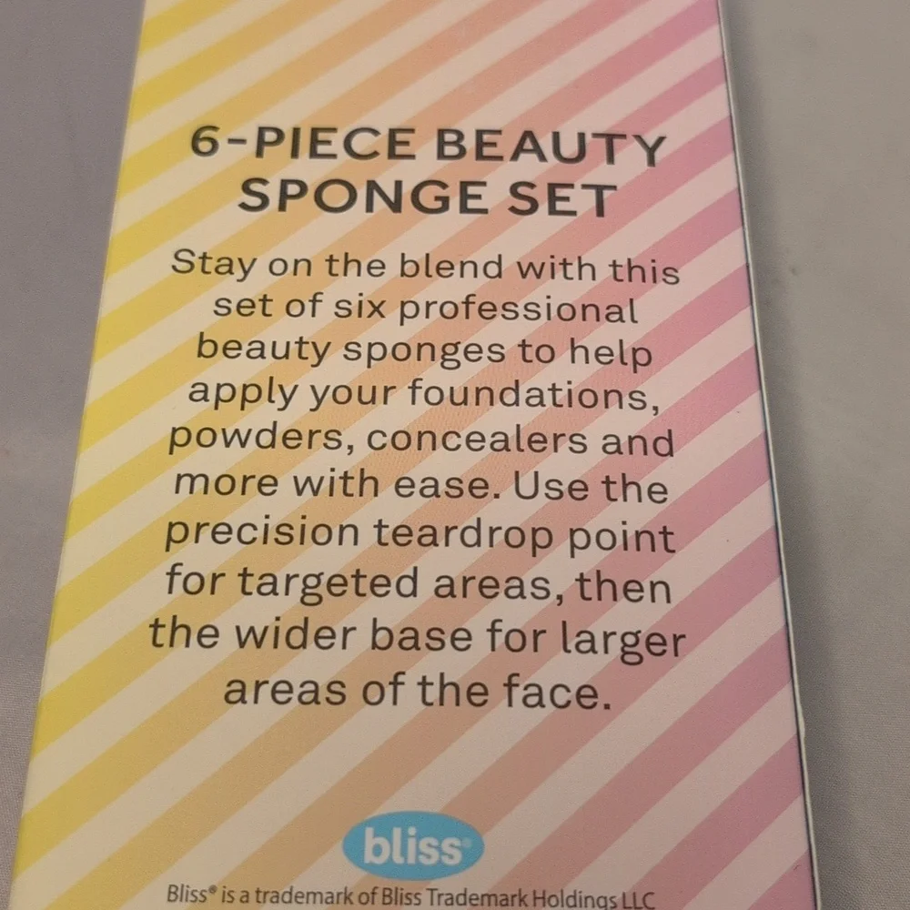 Bliss Beauty Sponges 6 Pack NEW